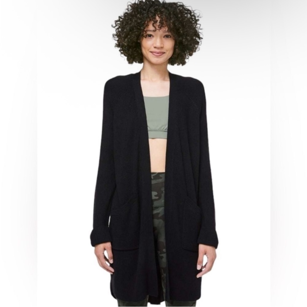 Lululemon Black Still At Ease Wrap Sweater Cardigan Size 6